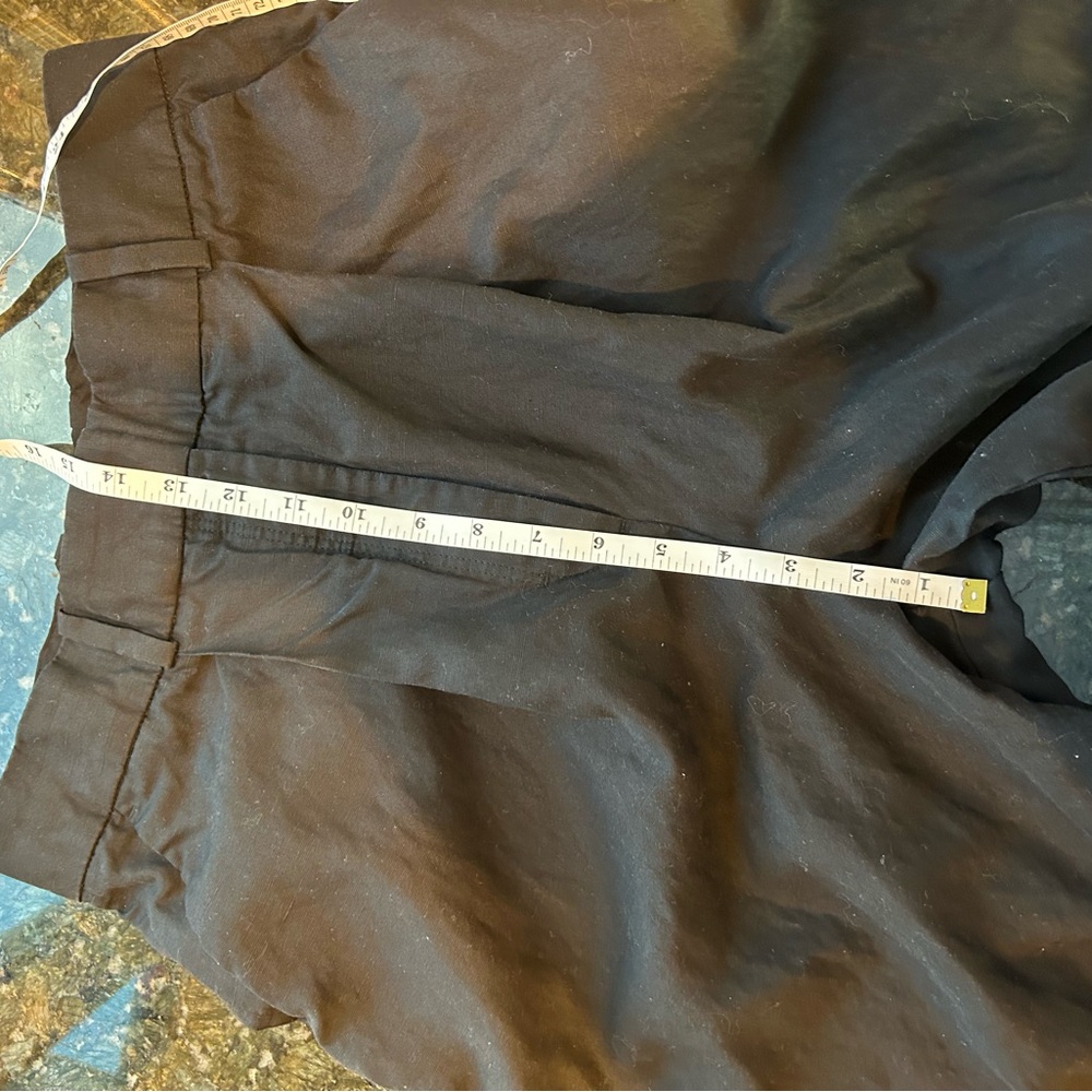 COS linen blend wide leg high waist pants with pleats at waist. Capsule. EUC. 8 - Picture 15 of 16